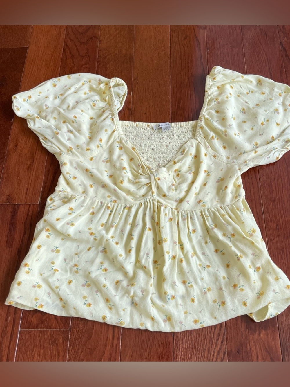 American Eagle yellow floral top
